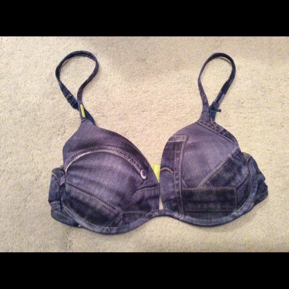 La SENZA Blue Denim Print Bra